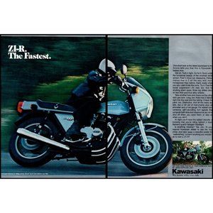 1978 Kawasaki Z1-R Motorcycle Sport Bike 2 Page Vintage Print Ad Wall Art Photo
